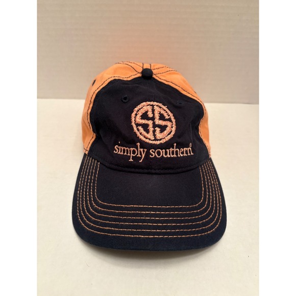 Simply Southern Accessories - Simply Southern Black Orange Embroidered Logo Baseball Cap Hat One Size